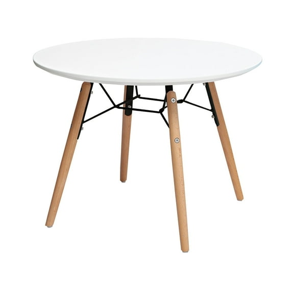 2xhome - Toddler Kid's White Table with wood Legs