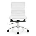 thumbnail image 1 of 2xhome White Mid Century Executive Office Chair Mid back PU Leather No Arm Rest Arms Tilt Adjustable Height Back Support Task Work Chrome Manager Armless Ergonomic, Set of 1, 1 piece, 1 of 11