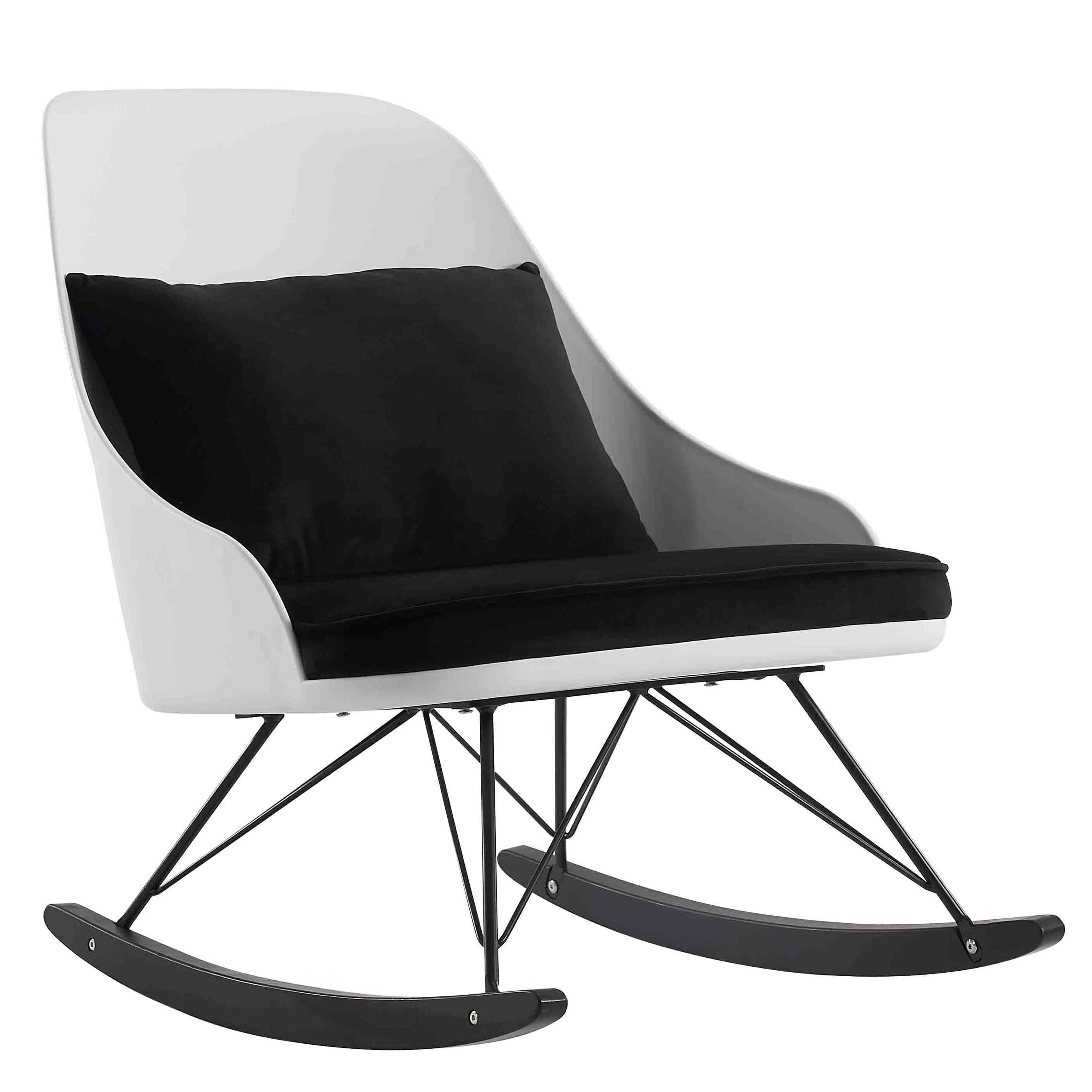 2xhome White Modern Large Rocking Chair with Cushion, Set of 1, 1 piece