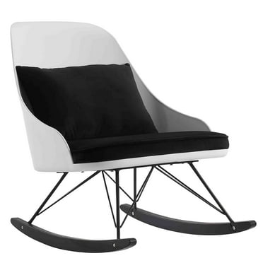 2xhome White Modern Large Rocking Chair with Cushion