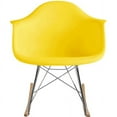thumbnail image 1 of 2xhome Yellow Mid Century Molded Shell Designer Plastic Rocking Chair Armchair Arm Chair Patio Lounge Garden Nursery Living Room Rocker Replica Decor DSW Chrome Eiffel, Set of 1, 1 piece, 1 of 2