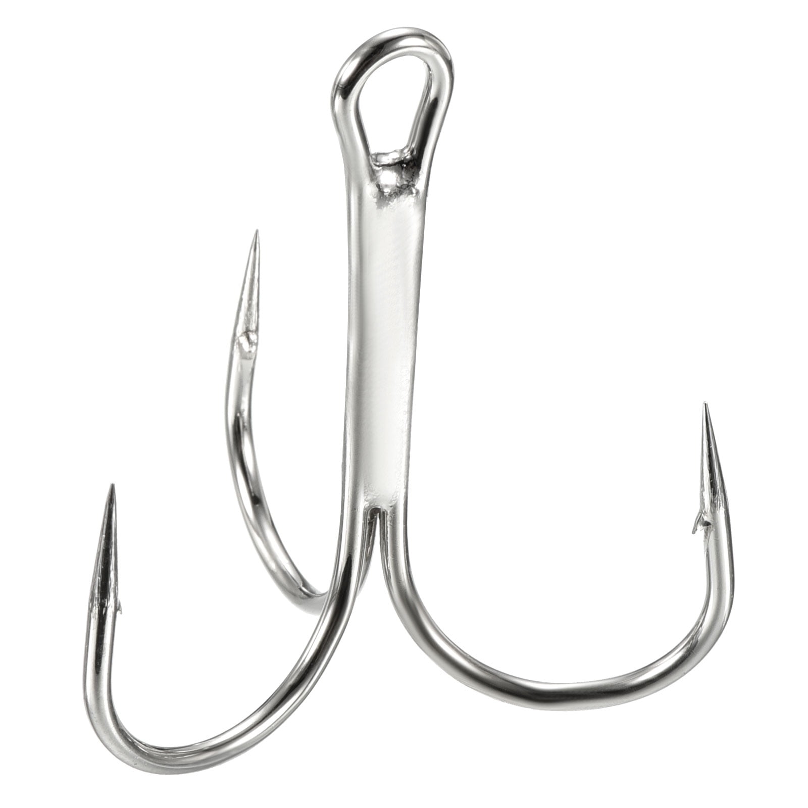 3/0# 1.57" Treble Fish Hooks Carbon Steel Bend Hook with Barbs, White 50  Pack - Walmart.com