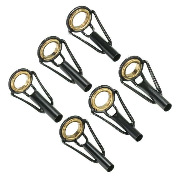3.0-4.0mm Stainless Steel Fishing Rod Tip Repair Kit, Pole Ring Guide Replacement for Fishing, Golden 6 Pack