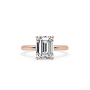GIMELIS 3.0 CT Emerald Shaped Engagement Ring Rose Gold Solitaire Diamond Emerald cut Wedding Ring Anniversary Gift Lab Grown Diamond Ring