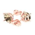 thumbnail image 1 of 3.0 Ct Round Cut Studs Yellow Moissanite 18K Rose Solid Solid Gold Everyday Dainty Earrings Push Back, 1 of 7