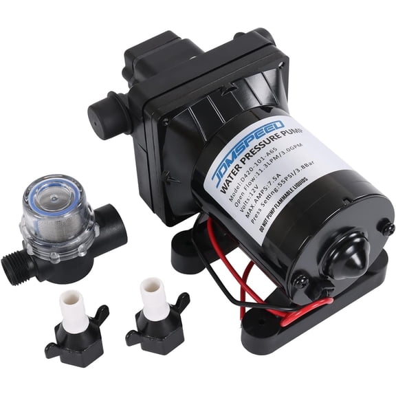 3.0 GPM 12V 55 PSI Revolution Water Pump Compatible with Camper, RV, Shower, Sprayer Replace# 4008-101-A65, 4008-101-E65