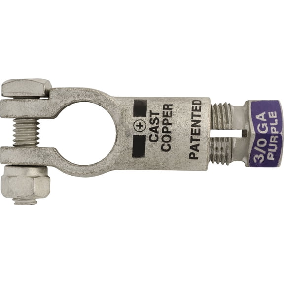 3/0 Gauge Straight Clamp Compression Battery Terminal Positive