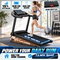 thumbnail image 1 of 3.0 HP Folding Treadmill for Home with 0-15% Auto Incline,330-440lbs Capacity Portable Treadmill Compact Foldable Walking Pad Treadmills with 7.5 MPH Speed, 1 of 11
