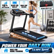 3.0 HP Folding Treadmill for Home with 0-15% Auto Incline,330-440lbs Capacity Portable Treadmill Compact Foldable Walking Pad Treadmills with 7.5 MPH Speed