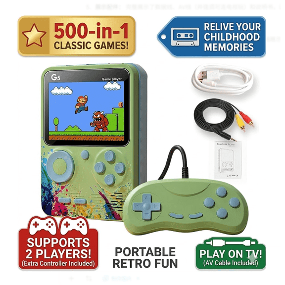 3.0-Inch HD Retro Game Console: A Portable Handheld Gaming System Supporting TV and Projector ConnectivityFeaturing Built-in Classic Arcade Games, an Ideal Gift for Family Entertainment.