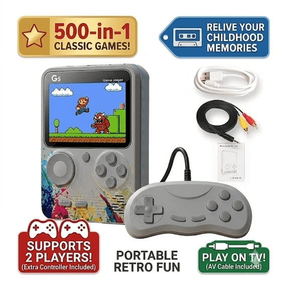 3.0-Inch HD Retro Game Console: A Portable Handheld Gaming System Supporting TV and Projector ConnectivityFeaturing Built-in Classic Arcade Games, an Ideal Gift for Family Entertainment.