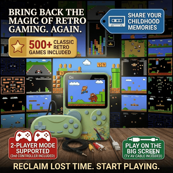 3.0-Inch HD Retro Game Console: A Portable Handheld Gaming System Supporting TV and Projector ConnectivityFeaturing Built-in Classic Arcade Games, an Ideal Gift for Family Entertainment.