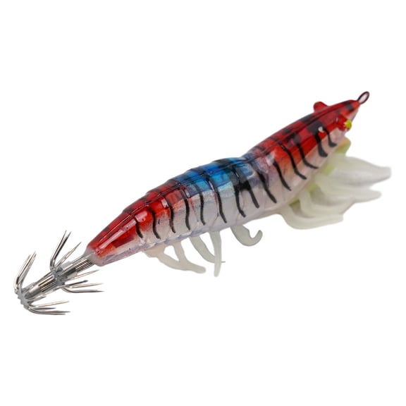 3.0# Squid Bait Squid Hook Wood Shrimp Squid Hook Soft Leg Shrimp Lure Bait 4