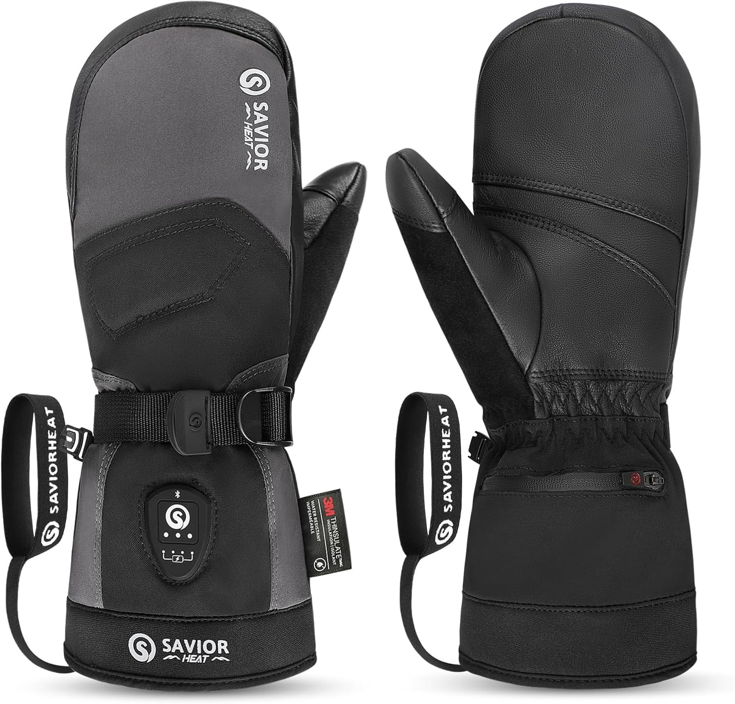 3.0 Upgraded Heated Mittens for Women,7.4V 3000mAh Battery Ski Gloves,Fast Charging&Bluetooth-Controlled Electric Waterproof Touchscreen Winter Gloves Ideal for Skiing Snowboarding,Camping