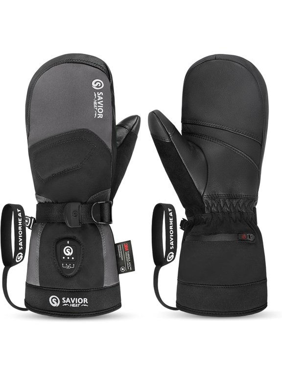 3.0 Upgraded Heated Mittens for Women,7.4V 3000mAh Battery Ski Gloves,Fast Charging&Bluetooth-Controlled Electric Waterproof Touchscreen Winter Gloves Ideal for Skiing Snowboarding,Camping
