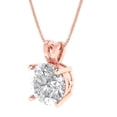 thumbnail image 1 of 3.0 ct Brilliant Round Cut Solitaire Zircon 18K Rose Solid Gold Everyday Affordable Designer Necklace Pendant with 18" Chain, 1 of 7