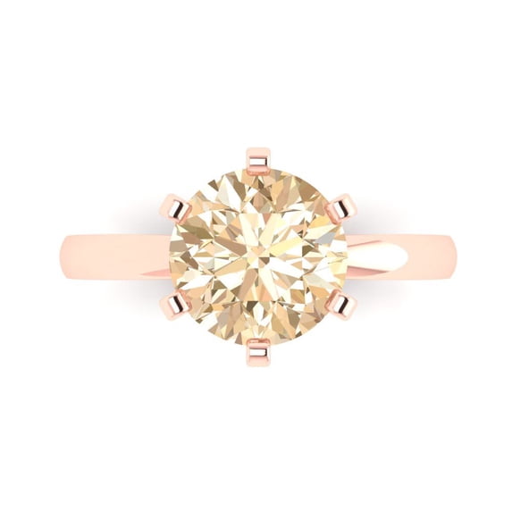 Solitaire Engagement Ring for Women - 3ct Natural Morganite in 14K Rose Gold Promise Ring