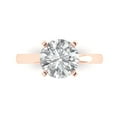 thumbnail image 1 of Clara Pucci 14K Rose Gold Solid Gold Clear Solitaire Anniversary Ring for Women - 3 cttw Round Cut, 1 of 8
