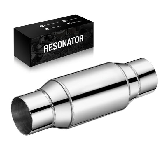 3.0 in. Inlet, 12 in. Overall Exhaust Resonator 4 in. Diameter Bottle-Style