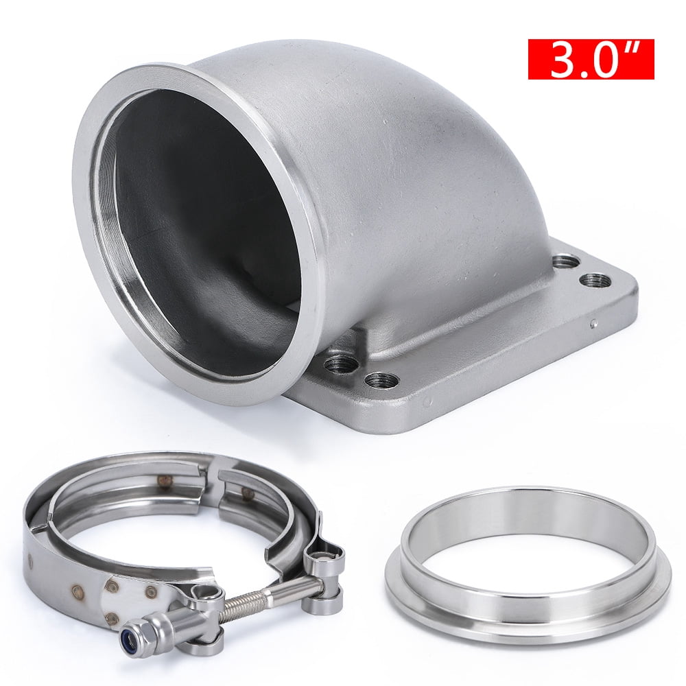 T3 To T4 Turbo Adapter Flange - 15 Degree Angle, Cast Iron, For Turbocharger Manifold Installation