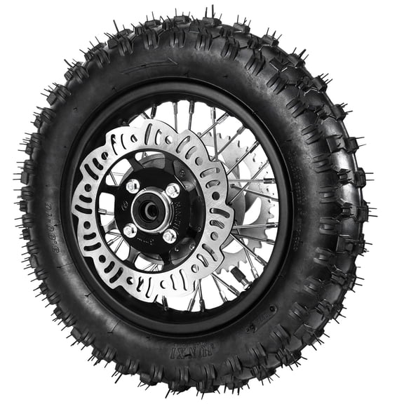 3.00-10 Dirt Bike Tire Rim Wheel Rear 10" 10 Inch 1.6x10 with Sprocket 12mm Bearing Disc Brake Assembly for CRF50 XR50 SSR 110 Taotao Apollo Coolster Pit Bike 50cc 70cc 90cc 110cc 125cc
