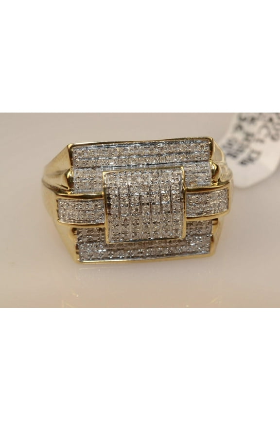 3.00 CT Men Real Moissanite Engagement Pinky Ring 14k Yellow Gold Plated Silver