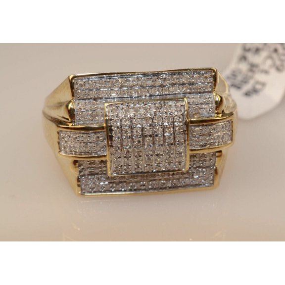 3.00 CT Men Real Moissanite Engagement Pinky Ring 14k Yellow Gold Plated Silver