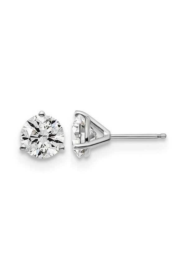 3.00 Carat (Ctw G-H, VS2-SI1) Lab-Grown Diamond Solitaire Stud Earrings in 14K White Gold for Women