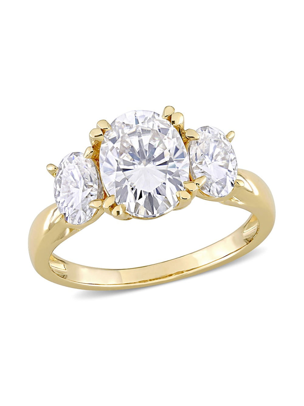 10k Yellow Gold 3 Stone Oval CZ Promise Ring Withround Accents Get Jini 2 Carat 3 Stone Oval Wedding Ring 10k Yellow Gold