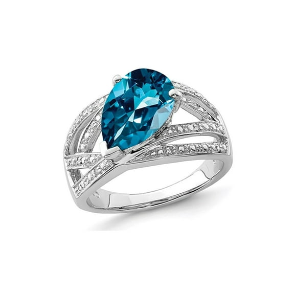3.00 Carat (Ctw) London Blue Topaz Ring in Sterling Silver