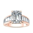 thumbnail image 1 of 3.00 Carat Emerald Cut Moissanite Luxurious Bridal Ring for Ladies Solid 14K Rose Gold Size 7.5 by Diamond-Capitals, 1 of 8