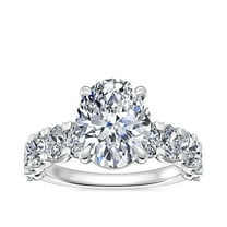 3.00 Carat Oval Cut Moissanite Unique Proposal Ring for Ladies in Solid 14K White Gold Size 7 by Diamond-Capitals