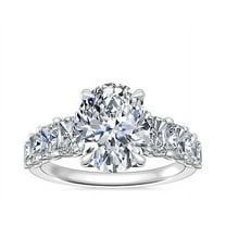 3.00 Carat Oval Cut Moissanite Unique Wedding Ring for Ladies in Solid 14K White Gold Size 7 by Diamond-Capitals