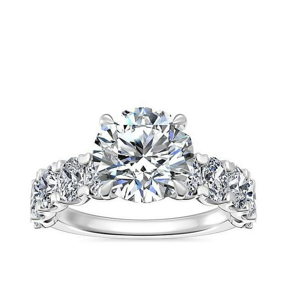 3.00 Carat Round Cut Moissanite Unique Proposal Ring for Ladies in Solid 14K White Gold Size 7 by Diamond-Capitals