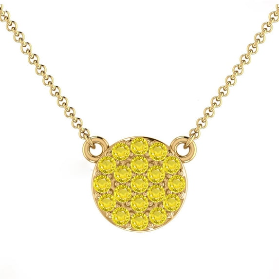 3.00 Carat Round Cut Yellow Sapphire Gemstone Latest Design Pendant for Ladies in 14K Yellow Gold With 18 inches Chain