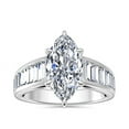 thumbnail image 1 of 3.00 Carat Shiny Marquise Cut Moissanite Proposal Ring for her in Solid 18K White Gold Size 7 by Diamond-Capitals, 1 of 8
