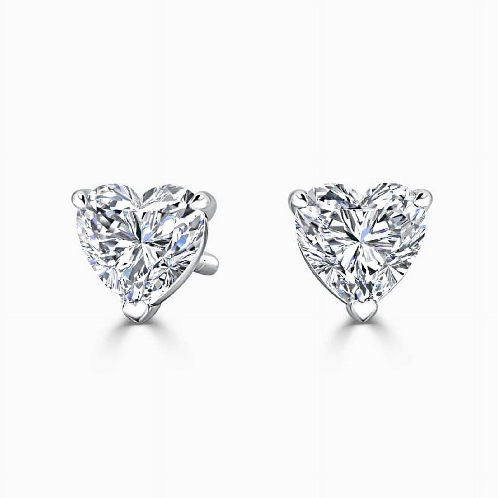 3.00 Carat Stunning Heart Cut Lab Created Diamond Wedding Stud Earrings for women Solid 14K White Gold Screw Back Beautiful Studs Earring