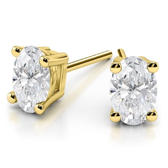 3.00 Carat Stunning Oval Cut Lab Created Diamond Wedding Stud Earrings for Gift Solid 14K Yellow Gold Screw Back Beautiful Studs Earring