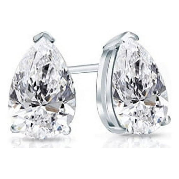 3.00 Carat Stunning Pear Cut Colorless Genuine Moissanite Wedding Stud Earrings for women Solid 14K White Gold Screw Back Beautiful Studs Earring