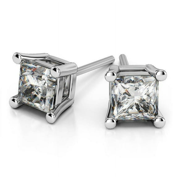 3.00 Carat Stunning Princess Cut Colorless Genuine Moissanite Wedding Stud Earrings for women Solid 950 Platinum Push Back Beautiful Studs Earring