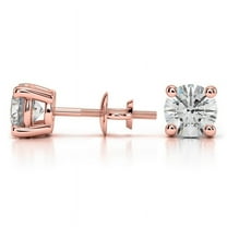 3.00 Carat Stunning Round Brilliant Cut Lab Created Diamond Wedding Stud Earrings for Gift Fine 14K Rose Gold Screw Back Earring