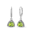 thumbnail image 1 of 3.00 Carat T.G.W. Peridot And White Diamond Accent Sterling Silver Dangle Earrings, 1 of 3