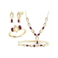 thumbnail image 1 of 3.00 Carat T.G.W. Ruby And White Diamond Accent 14K Gold over Silver 4-Piece Jewelry set, 1 of 9