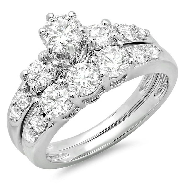 Carat (ctw) 14k White Gold Round White Cubic Zirconia Ladies
