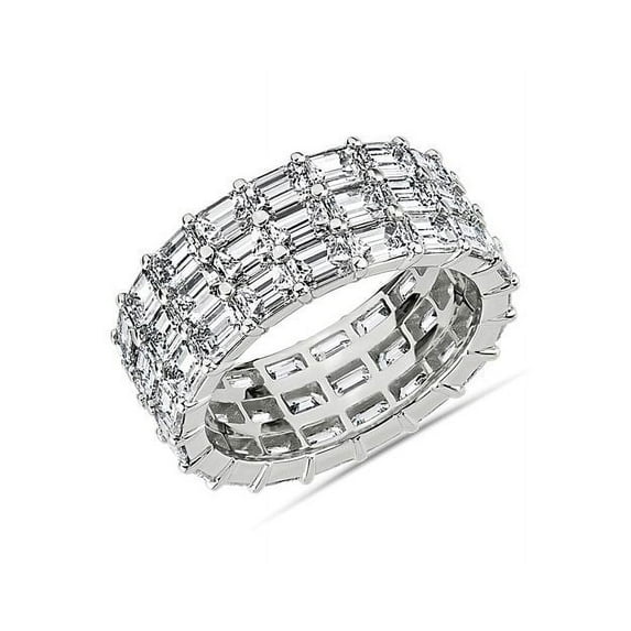 3.00 Ct Clarity VS1 Color F-G Baguette Natural Diamond Stunning Engagement Eternity Band for Women Solid 950 Platinum Size 7.5