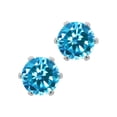 thumbnail image 1 of 3.00 Ct Cubic Zirconia CZ Round Post with friction back Stud Earrings 6MM, 1 of 3
