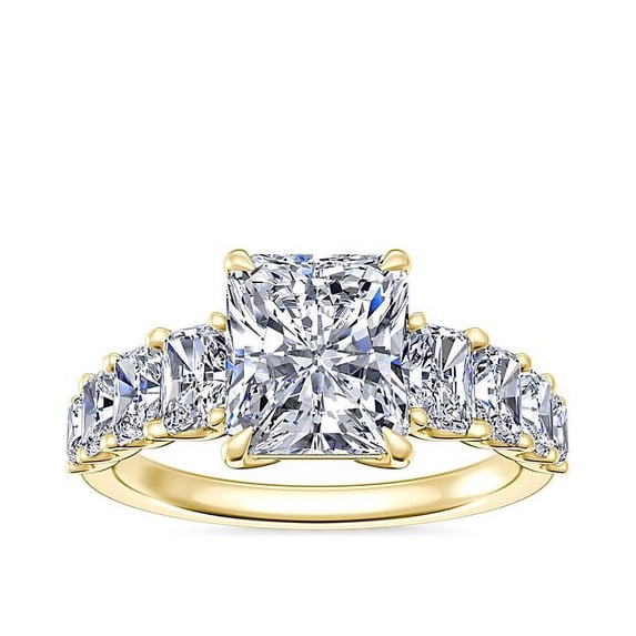 3.00 Ct Radiant Cut Moissanite Diamond (D/VVS1) Fine Ring for Engagement and Anniversary Solid 14K Yellow Gold Size 11.5 by Diamond-Capitals