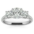 thumbnail image 1 of 3.00 Cts Three Rounds Cut Engagement Ring, Round Solitaire Ring, Wedding Ring, 18K White Gold Plated Promise Ring, Anniversary Ring, Engagement Ring, 1 of 5
