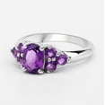 thumbnail image 1 of 3.00 Ctw Oval Amethyst 925 Sterling Silver Solitaire Accents Valentines Day Gifts Ring, 1 of 3