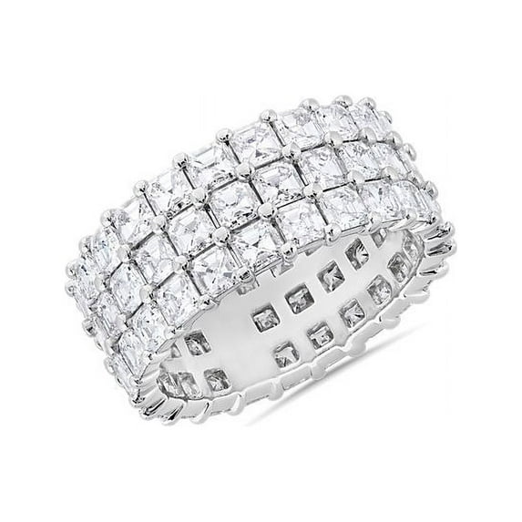 3.00 T.C.W Asscher Shape Natural Diamond Latest Design Wedding Eternity Band for Ladies Solid 950 Platinum Size 8